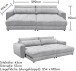 Big-Sofa >BARURA Loveseat< mit 4 Kissen, Bezug Cord-Optik grau "Dove" - 292x90x194 (BxHxT)
