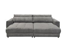 Big-Sofa >BARURA Loveseat< mit 4 Kissen, Bezug Cord-Optik anthrazit "ash" - 292x90x194 (BxHxT)