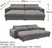 Big-Sofa >BARURA Loveseat< mit 4 Kissen, Bezug Cord-Optik anthrazit "ash" - 292x90x194 (BxHxT)