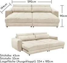 Big-Sofa >BARURA Loveseat< mit 4 Kissen, Bezug...