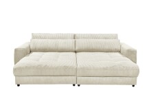 Big-Sofa >BARURA Loveseat< mit 4 Kissen, Bezug Cord-Optik creme / beige - 292x90x194 (BxHxT)