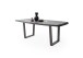 Esstisch >TIBERIAS< Bootsform, Gestell Metall, Massivholz grau - 180x77x100cm (BxHxT)
