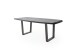 Esstisch >TIBERIAS< Bootsform, Gestell Metall, Massivholz grau - 180x77x100cm (BxHxT)