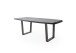 Esstisch >TIBERIAS< Bootsform, Gestell Metall, Massivholz grau - 180x77x100cm (BxHxT)