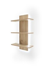 Wandboard >BUFFALO< Rückwand Massivholz, Böden furniert, Balkeneiche Bianco geölt - 60x96x37 (BxHxT)