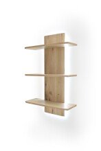Wandboard >BUFFALO< Rückwand Massivholz, Böden furniert, Balkeneiche Bianco geölt - 60x96x37 (BxHxT)