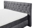 Boxspringbett >FLORENZ< 2x Bettkasten, 6cm Topper, 7 Zonen, Stoff anthrazit, abgesteppt, Liegefläche 180x200cm - Stellmaß 200x110x213 (BxHxT)