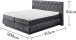 Boxspringbett >FLORENZ< 2x Bettkasten, 6cm Topper, 7 Zonen, Stoff anthrazit, abgesteppt, Liegefläche 180x200cm - Stellmaß 200x110x213 (BxHxT)