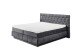 Boxspringbett >FLORENZ< 2x Bettkasten, 6cm Topper, 7 Zonen, Stoff anthrazit, abgesteppt, Liegefläche 180x200cm - Stellmaß 200x110x213 (BxHxT)