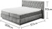 Boxspringbett >FLORENZ< 2x Bettkasten, 6cm Topper, 7 Zonen, Stoff grau, abgesteppt, Liegefläche 180x200cm - Stellmaß 200x110x213 (BxHxT)