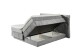 Boxspringbett >FLORENZ< 2x Bettkasten, 6cm Topper, 7 Zonen, Stoff grau, abgesteppt, Liegefläche 180x200cm - Stellmaß 200x110x213 (BxHxT)