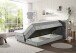Boxspringbett >FLORENZ< 2x Bettkasten, 6cm Topper, 7 Zonen, Stoff grau, abgesteppt, Liegefläche 180x200cm - Stellmaß 200x110x213 (BxHxT)