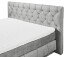 Boxspringbett >FLORENZ< 2x Bettkasten, 6cm Topper, 7 Zonen, Stoff grau, abgesteppt, Liegefläche 180x200cm - Stellmaß 200x110x213 (BxHxT)