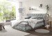 Boxspringbett >FLORENZ< 2x Bettkasten, 6cm Topper, 7 Zonen, Stoff grau, abgesteppt, Liegefläche 180x200cm - Stellmaß 200x110x213 (BxHxT)