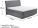 Boxspringbett >MARBELLA< inkl. 6cm Topper, Bezug Cord-Optik grau, Härtegrad 2/3 durch wenden, Liegefläche 180x200cm - Stellmaß 185x126x216 (BxHxT)