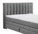 Boxspringbett >Mendoza< 7-Zonen, 2x Bettkasten, inkl. Topper (6cm), Stoff dunkelgrau, Liegefläche 180x200cm - Stellmaß 203x120x222 (BxHxT)