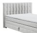 Boxspringbett >Mendoza< 7-Zonen, 2x Bettkasten, inkl. Topper (6cm), Stoff silber, Liegefläche 180x200cm - Stellmaß 203x120x222 (BxHxT)