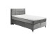 Boxspringbett >NAVARRA 140< 7-Zonen, 4cm Topper, Bezugsstoff grau, Liegefläche 140x200cm - Stellmaß 143x113x210 (BxHxT)
