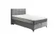 Boxspringbett >NAVARRA 140< 7-Zonen, 4cm Topper, Bezugsstoff grau, Liegefläche 140x200cm - Stellmaß 143x113x210 (BxHxT)