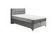 Boxspringbett >NAVARRA 140< 7-Zonen, 4cm Topper, Bezugsstoff grau, Liegefläche 140x200cm - Stellmaß 143x113x210 (BxHxT)