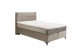 Boxspringbett >NAVARRA 140< 7-Zonen, 4cm Topper, Bezugsstoff braun/stone , Liegefläche 140x200cm - Stellmaß 143x113x210 (BxHxT)