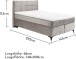 Boxspringbett >NAVARRA 140< 7-Zonen, 4cm Topper, Bezugsstoff silber, Liegefläche 140x200cm - Stellmaß 143x113x210 (BxHxT)