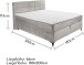 Boxspringbett >NAVARRA 180< 7-Zonen, 4cm Topper, Bezugsstoff silber, Liegefläche 180x200cm - Stellmaß 183x113x210 (BxHxT)