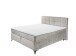 Boxspringbett >NAVARRA 180< 7-Zonen, 4cm Topper, Bezugsstoff silber, Liegefläche 180x200cm - Stellmaß 183x113x210 (BxHxT)