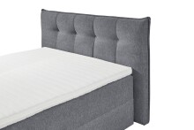Boxspringbett >THOMPSON< 2x Bettkasten, 9-Zonen, 6cm Topper, in anthrazit, Liegefläche 180x200cm - Stellmaß 200x114x226cm (BxHxT)