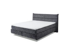 Boxspringbett >ZANDVOORT< 7-Zonen, 6cm Topper, Härtegrad 2/3 durch wenden, in anthrazit, Liegefläche 180x200cm - Stellmaß 208x118x215 (BxHxT)