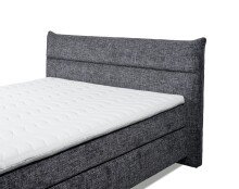 Boxspringbett >ZANDVOORT< 7-Zonen, 6cm Topper, Härtegrad 2/3 durch wenden, in anthrazit, Liegefläche 180x200cm - Stellmaß 208x118x215 (BxHxT)