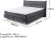 Boxspringbett >ZANDVOORT< 7-Zonen, 6cm Topper, Härtegrad 2/3 durch wenden, in anthrazit, Liegefläche 180x200cm - Stellmaß 208x118x215 (BxHxT)