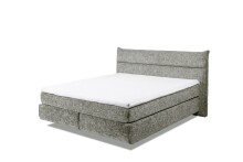 Boxspringbett >ZANDVOORT< 7-Zonen, 6cm Topper, Härtegrad 2/3 durch wenden, in grau, Liegefläche 180x200cm - Stellmaß 208x118x215 (BxHxT)