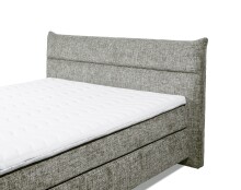 Boxspringbett >ZANDVOORT< 7-Zonen, 6cm Topper, Härtegrad 2/3 durch wenden, in grau, Liegefläche 180x200cm - Stellmaß 208x118x215 (BxHxT)