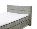 Boxspringbett >ZANDVOORT< 7-Zonen, 6cm Topper, Härtegrad 2/3 durch wenden, in grau, Liegefläche 180x200cm - Stellmaß 208x118x215 (BxHxT)