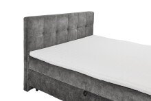 Boxspringbett >VALETTA< 2x Bettkasten, 7-Zonen, 6cm Topper, in anthrazit, Liegefläche 180x200cm - Stellmaß 185x115x224cm (BxHxT)