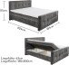 Boxspringbett >VALETTA< 2x Bettkasten, 7-Zonen, 6cm Topper, in anthrazit, Liegefläche 180x200cm - Stellmaß 185x115x224cm (BxHxT)