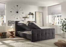 Boxspringbett >VALETTA< 2x Bettkasten, 7-Zonen, 6cm Topper, in dunkelbraun, Liegefläche 180x200cm - Stellmaß 185x115x224cm (BxHxT)