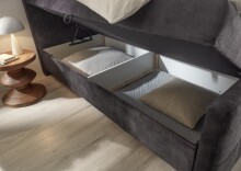 Boxspringbett >VALETTA< 2x Bettkasten, 7-Zonen, 6cm Topper, in dunkelbraun, Liegefläche 180x200cm - Stellmaß 185x115x224cm (BxHxT)