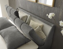 Boxspringbett >Valencia 180< 4x Bettkasten / Stauraum, inkl. Topper, Bezug graphite, Liegefläche 180x200cm - Stellmaß 183x105x240cm (BxHxT)