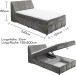 Boxspringbett >Valencia 120< 2x Bettkasten / Stauraum, inkl. Topper, Bezug graphite, Liegefläche 120x200cm - Stellmaß 123x105x240cm (BxHxT)
