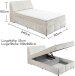 Boxspringbett >Valencia 120< 2x Bettkasten / Stauraum, inkl. Topper, Bezug Ivory cream, Liegefläche 120x200cm - Stellmaß 123x105x240cm (BxHxT)