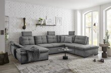 Wohnlandschaft >ALIJA< Schlaffunktion, Bettkasten,...