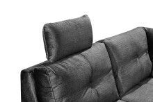 Wohnlandschaft >ALIJA< Schlaffunktion, Bettkasten, 3 Kopfstützen, Armlehnverstellung, in schwarz - 334x107x170/217 (BxHxT)