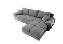 Ecksofa >ANTON< links / rechts montierbar, Schlaffunktion, Bettkasten, 5 Kissen, in anthrazit - 289x85x189 (BxHxT)