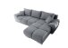 Ecksofa >ANTON< links / rechts montierbar, Schlaffunktion, Bettkasten, 5 Kissen, in anthrazit - 289x85x189 (BxHxT)