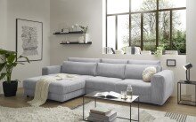 Ecksofa >BARURA< links/rechts aufbaubar,  6 Kissen,...