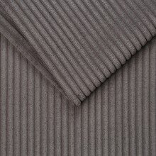 Ecksofa >BARURA< links/rechts aufbaubar,  6 Kissen, Cord dunkelgrau "ash" - 333x90x194 (BxHxT)