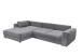 Ecksofa >BARURA< links/rechts aufbaubar,  6 Kissen, Cord dunkelgrau "ash" - 333x90x194 (BxHxT)