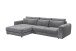 Ecksofa >BARURA< links/rechts aufbaubar,  6 Kissen, Cord dunkelgrau "ash" - 333x90x194 (BxHxT)
